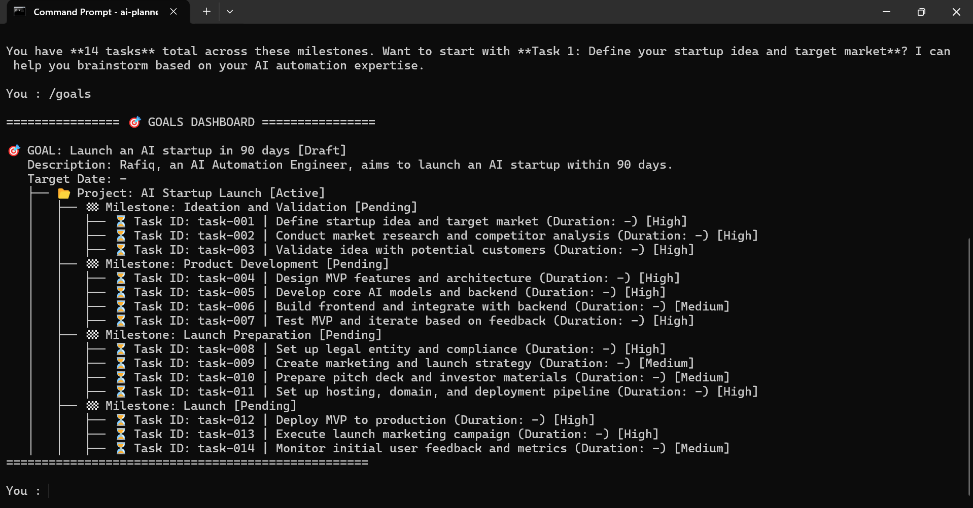 AI Planner CLI - Plan Generation