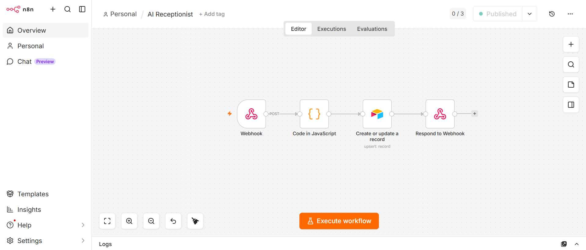 AI Receptionist n8n Workflow